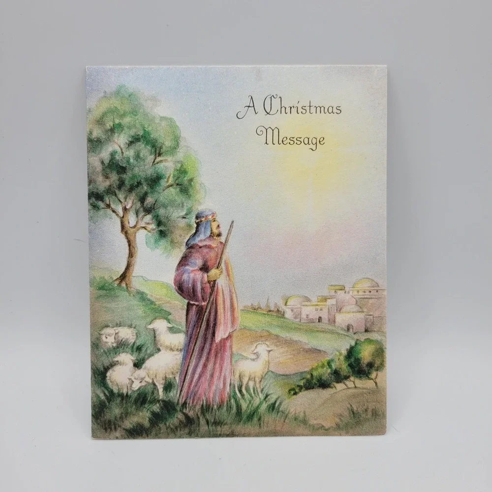 Vintage Hallmark Christmas Card A Christmas Message Nativity Signed
